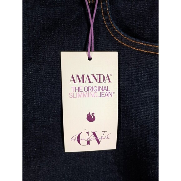 NWT Gloria Vanderbilt Amanda Womens Straight Dark Wash Jeans Plus Size 22W Short - Picture 5 of 6